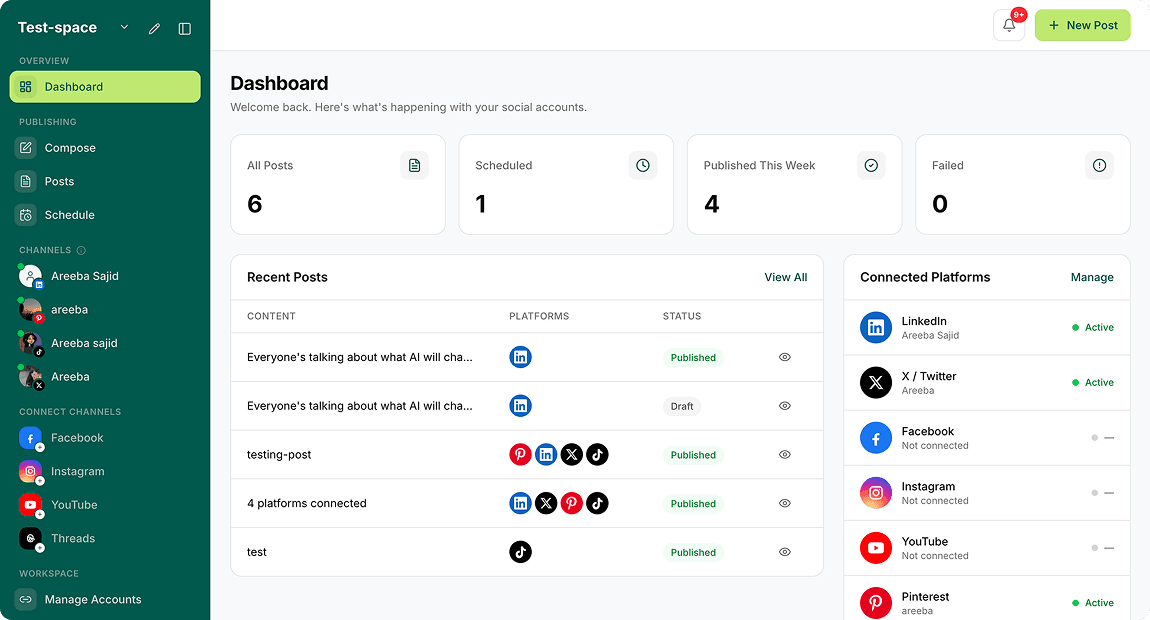 Zempost dashboard